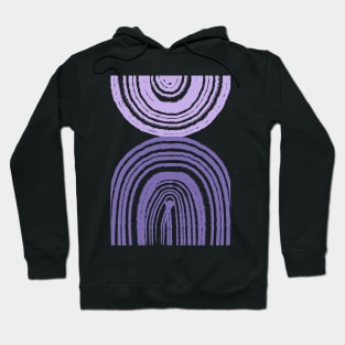 Modern print with abstract geometric purple lines and shapes Hoodie